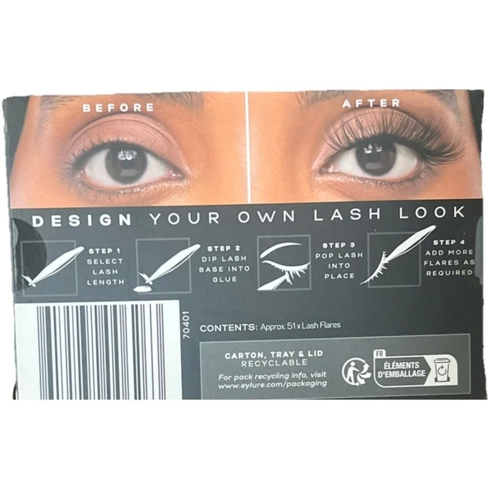 Eylure London Luxe Faux Mink 3D Lashes Individuals Black‎